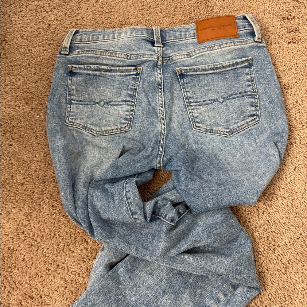 Lucky Brand Blue Straight Jeans with Vintage Finish - Picture 2 of 2